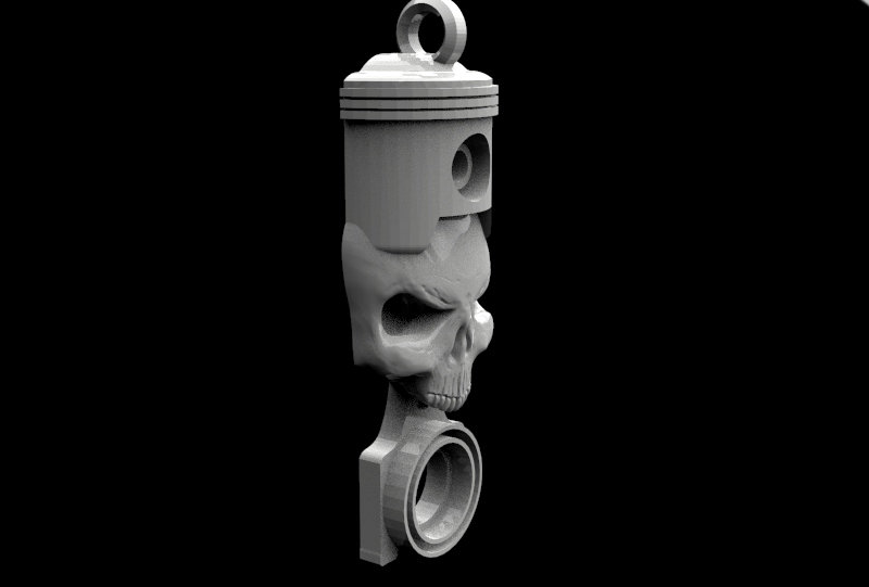 STL file Skull piston keychain 1・Design to download and 3D print・Cults